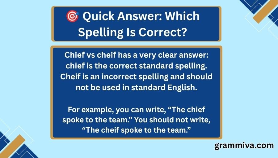 Chief vs Cheif