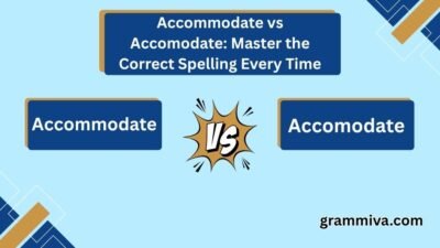 Accommodate vs Accomodate