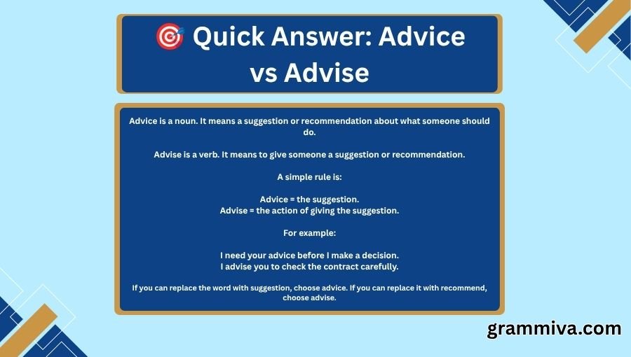 Advice vs Advise