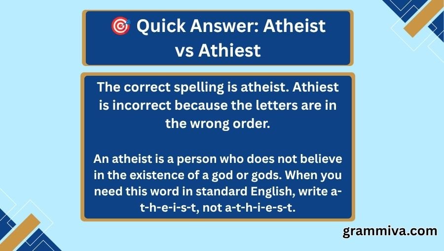 Atheist vs Athiest