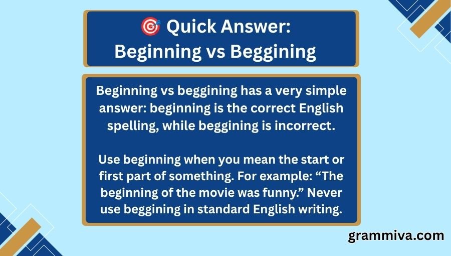 Beginning vs Beggining