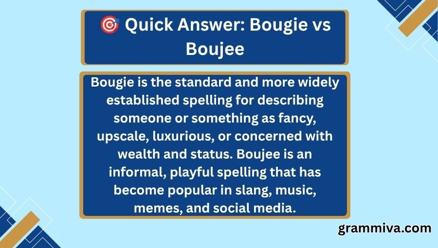 Bougie vs Boujee