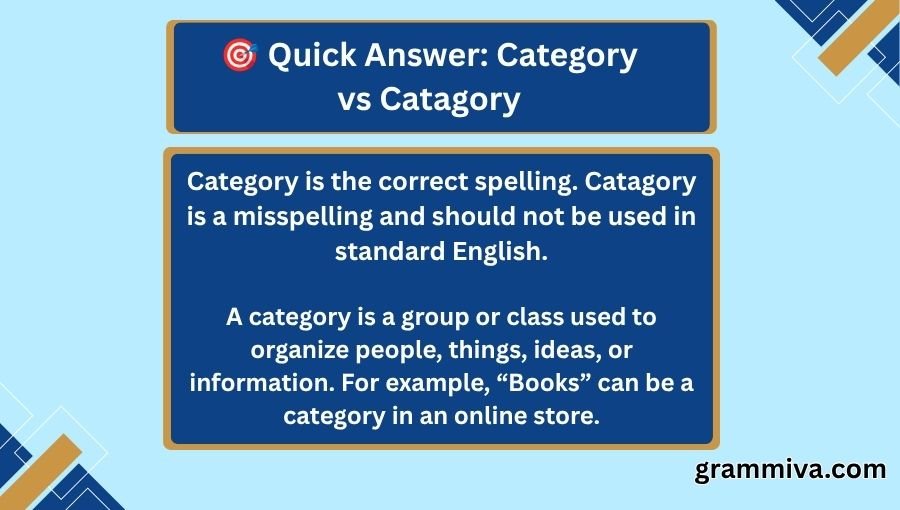 Category vs Catagory