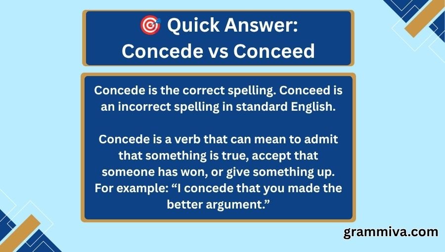 Concede vs Conceed