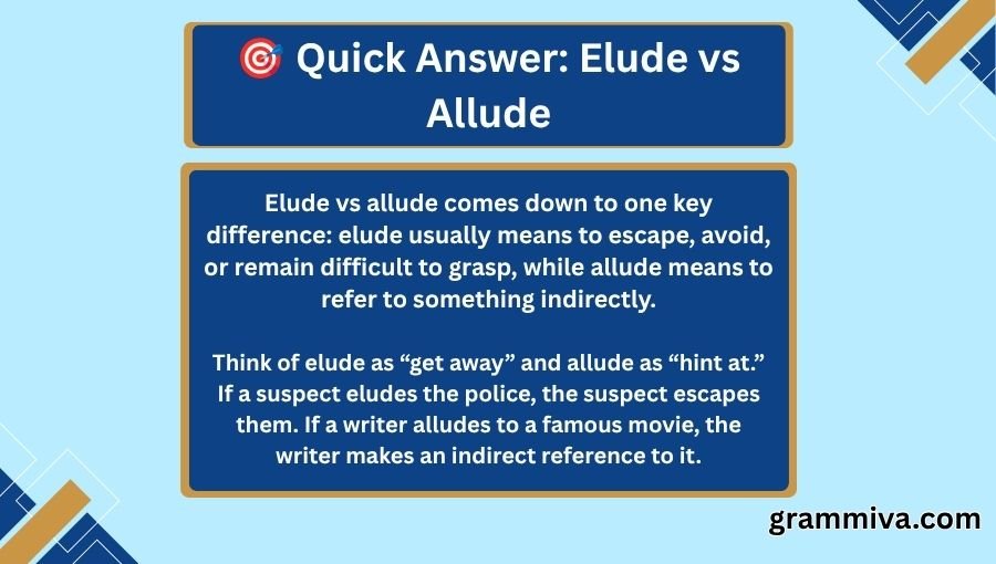 Elude vs Allude