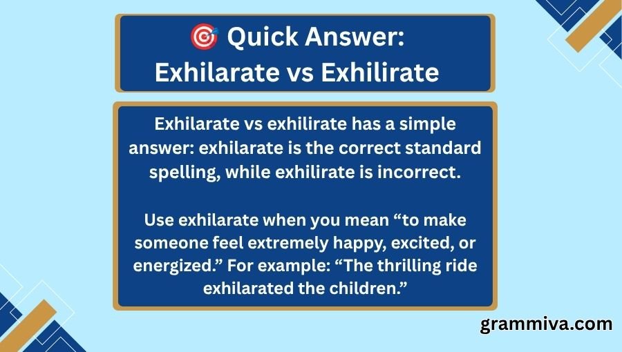 Exhilarate vs Exhilirate