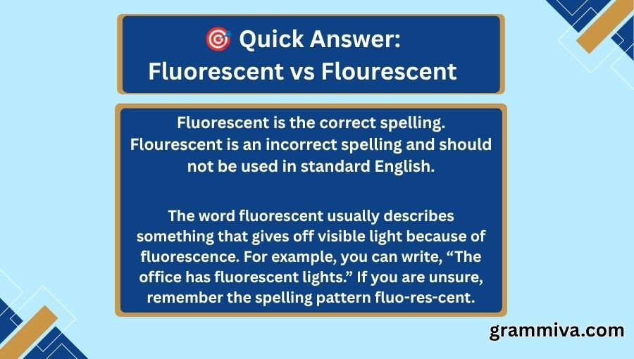 Fluorescent vs Flourescent