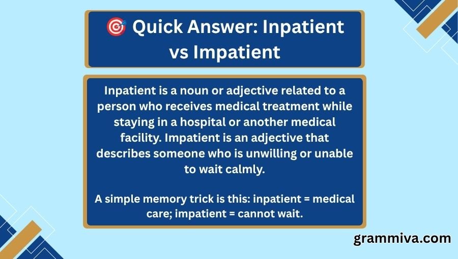 Inpatient vs Impatient
