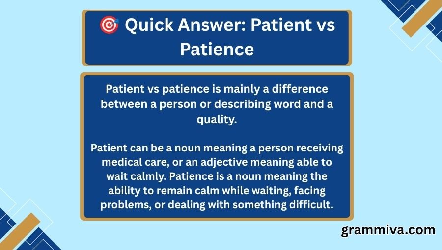 Patient vs Patience