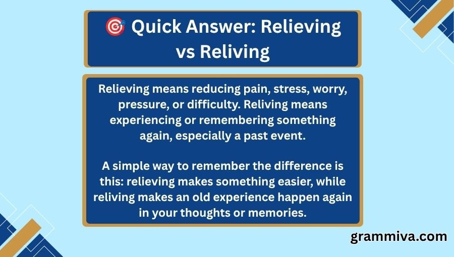 Relieving vs Reliving