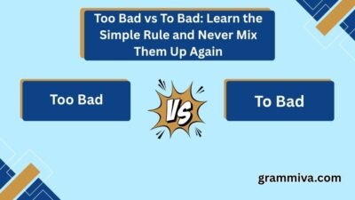 Too Bad vs To Bad