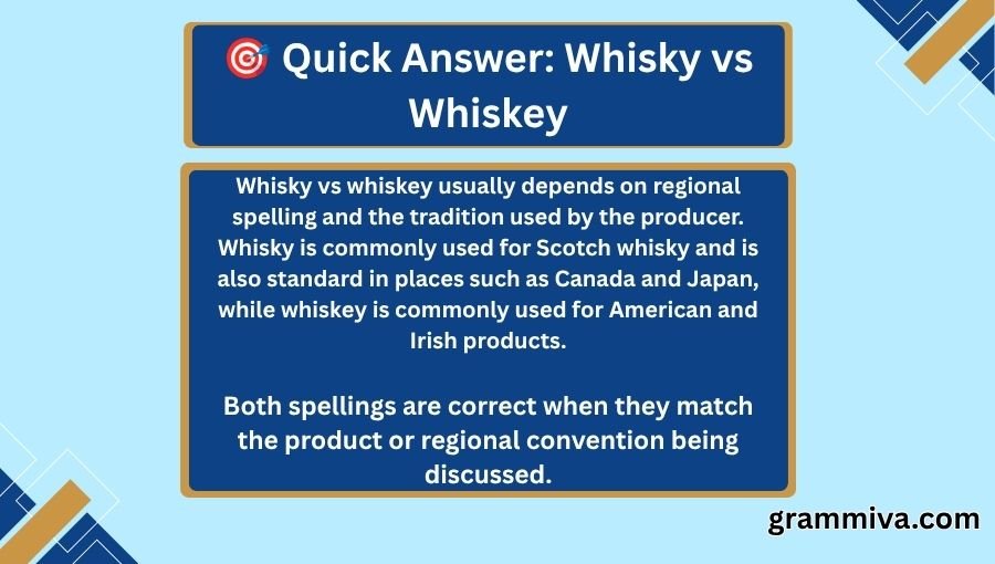 Whisky vs Whiskey