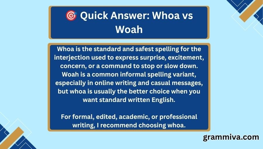 Whoa vs Woah