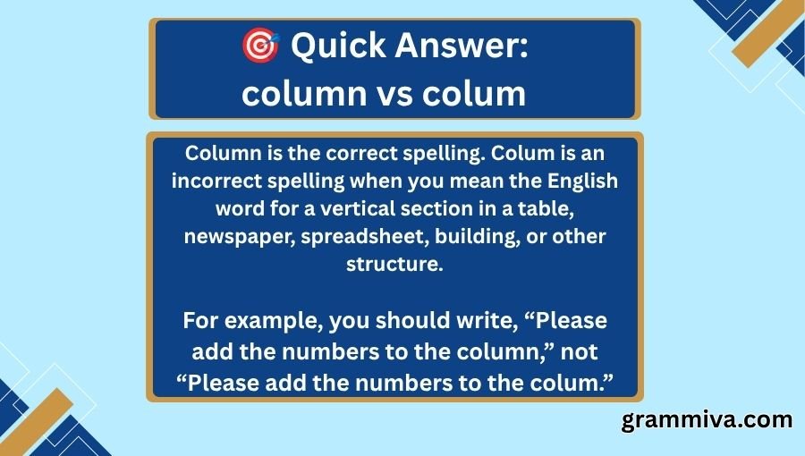 column vs colum