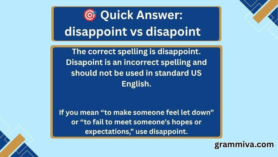 disappoint vs disapoint
