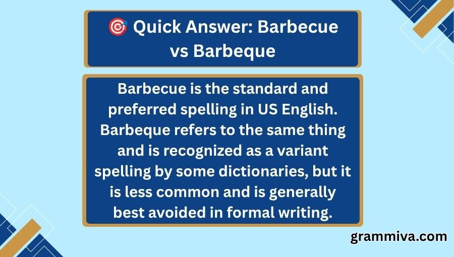 Barbecue vs Barbeque