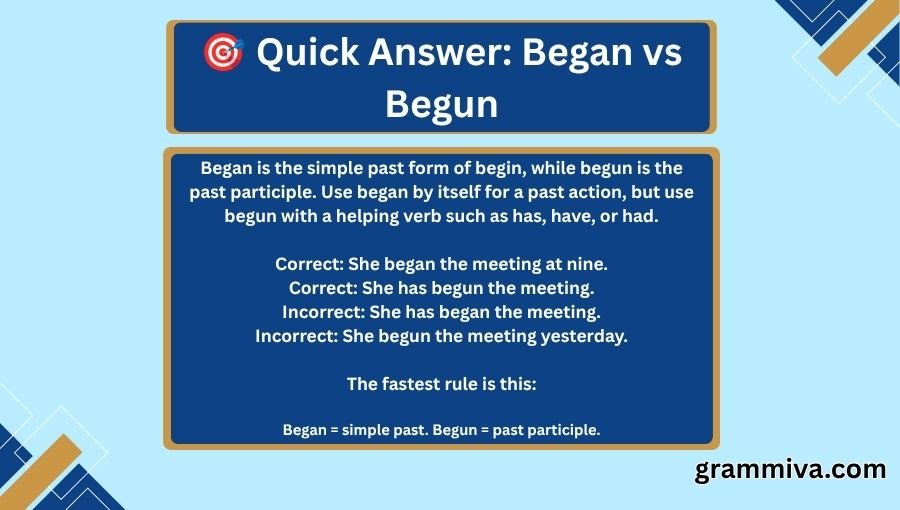 Began vs Begun