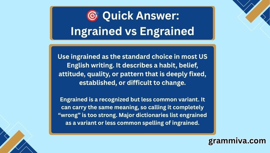 Ingrained vs Engrained