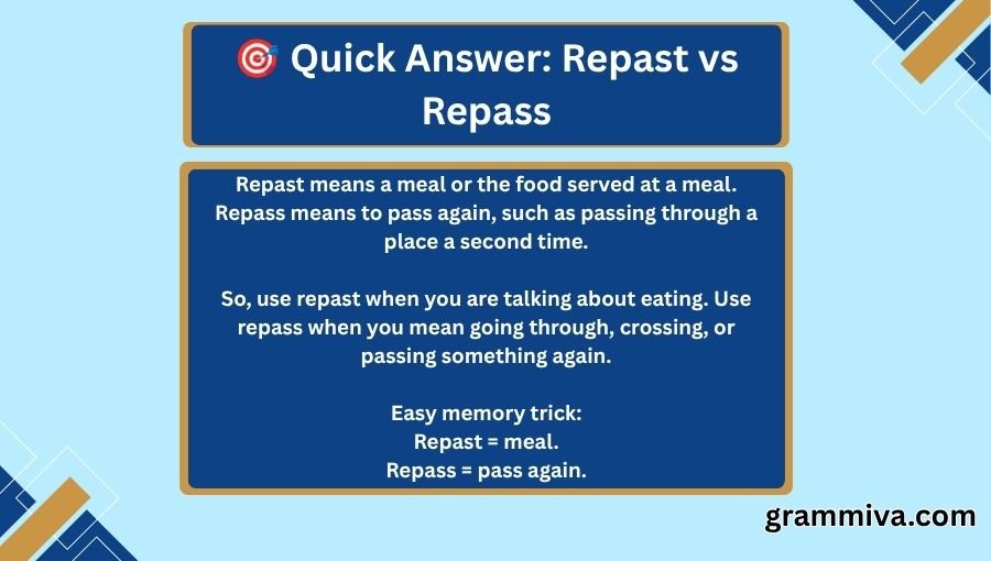Repast vs Repass