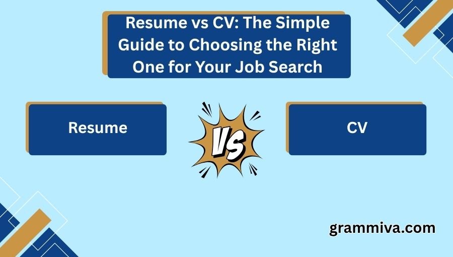 Resume vs CV